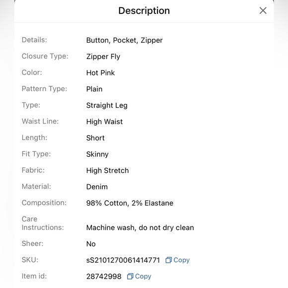 Pink Denim Shortts - Picture 5 of 5